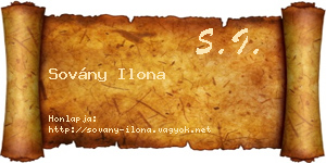 Sovány Ilona névjegykártya